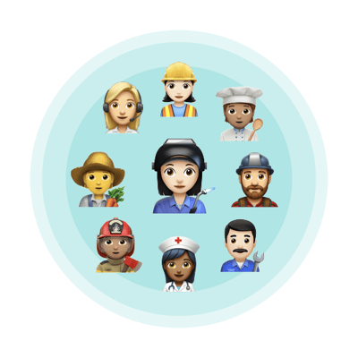 Illustration: Emojis, die Do-it-Jobs darstellen 